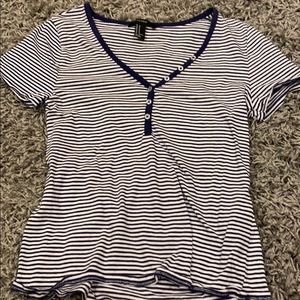 blue striped shirt